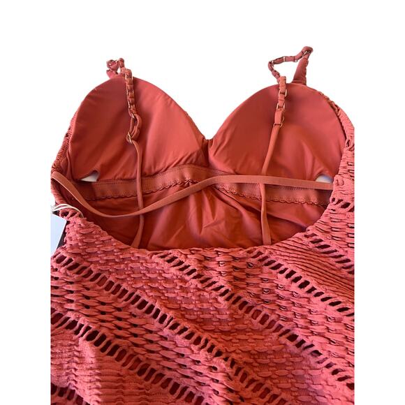 Seafolly Marrakesh Boho Crochet One Piece Swimsuit In Cinnamon Size 8 US - Picture 5 of 11